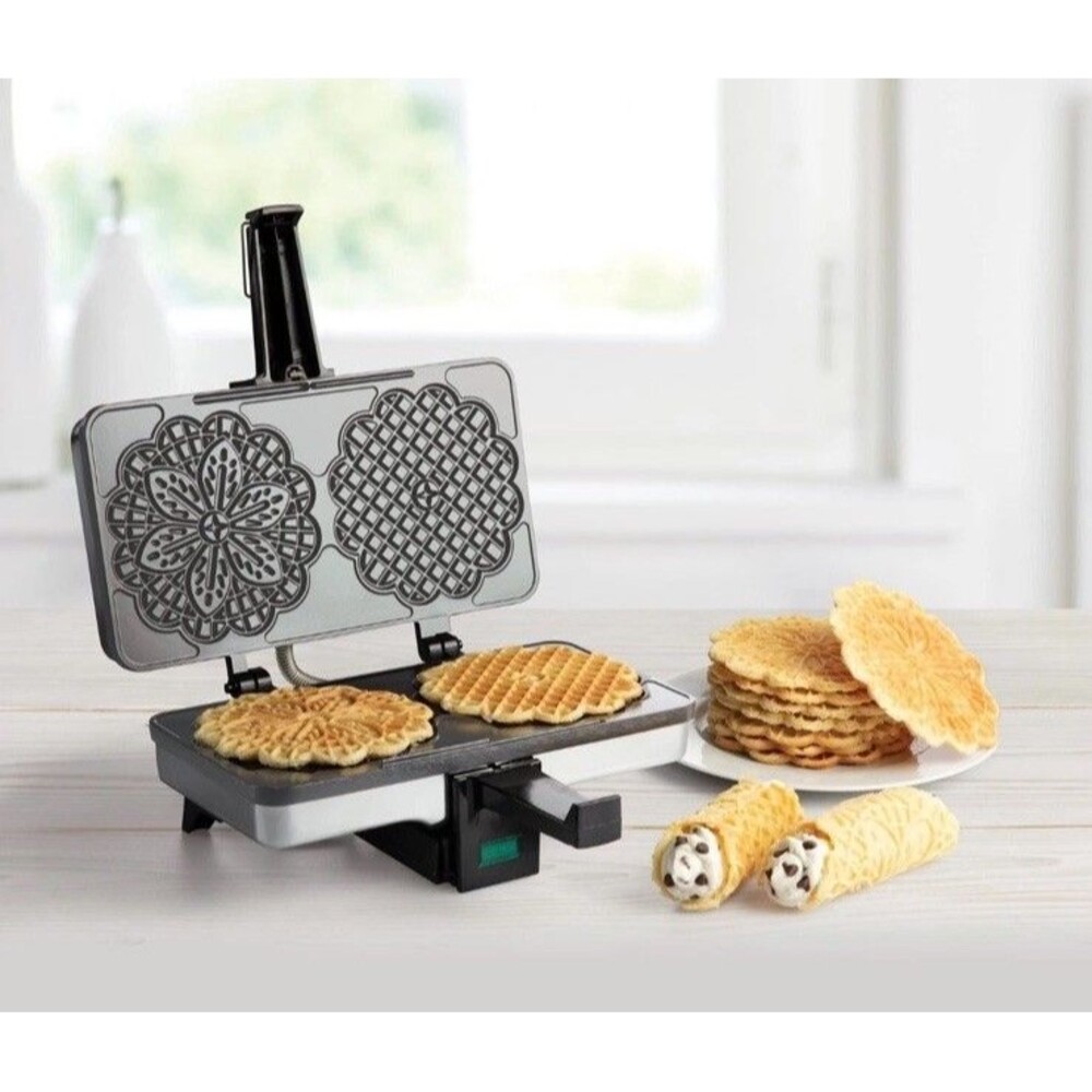 Pizzelle Maker Nonstick Electric Baker Press Makes Two 5-Inch Cookies CucinaPro - Picture 7 of 7